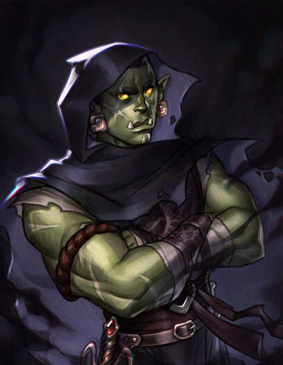 DnD Art Commission - Half Orc Rogue