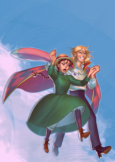 Howl&#39;s flying castle - Studio Ghibli Fan art