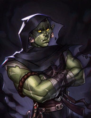 DnD Art Commission - Half Orc Rogue